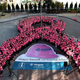Participants, wearing pink shirts and hard hats, form a human pink ribbon in New York City Oct. 7, 2014, as part of the Protect Yourself, Get Screened Today campaign.
JEWEL SAMAD/AFP/Getty Images